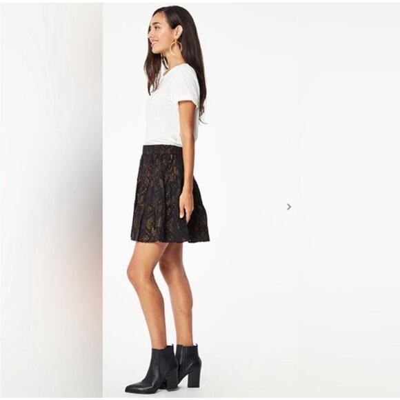 Roller Rabbit Lurex Ashton Skirt – Black & Gold Glam | Size L - Picture 2 of 8